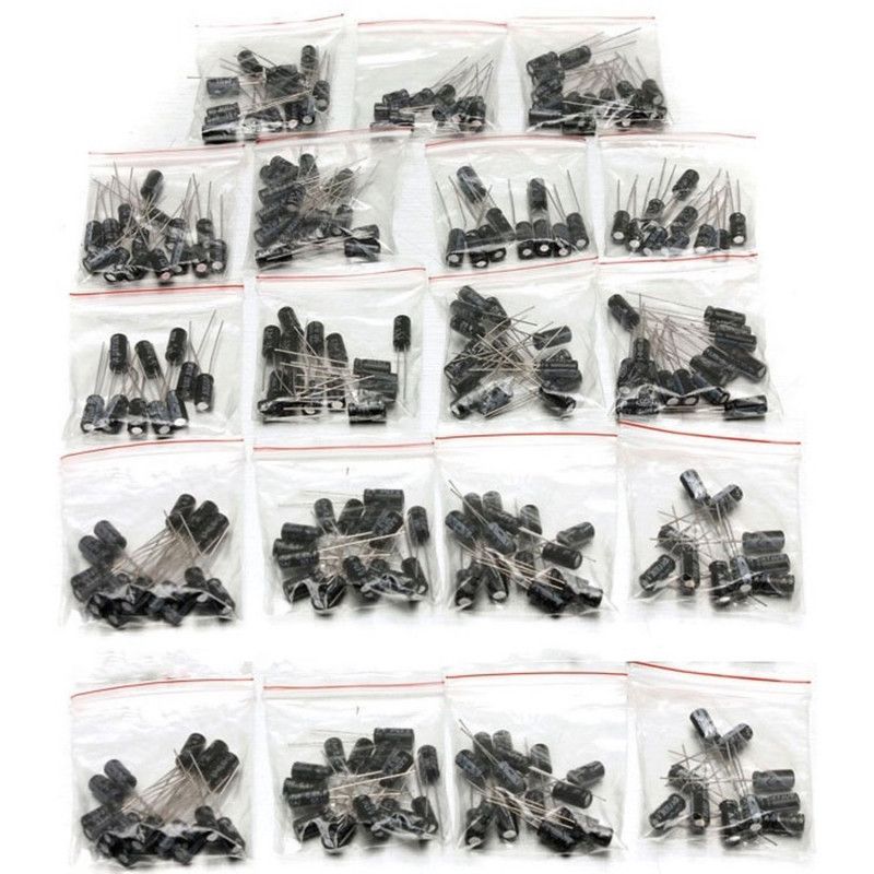NONE Kit 190 Stuks Elektrolytische Condensator, 19 Verschillende Waarden, 10 Eenheden Per Waarde Van 1uf A 1000uf.