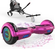 MEGA MOTION 6.5 hoverboard avec siège, kart, kart pour enfants avec éclairage LED et musique Bluetooth, skateboard