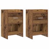 vidaXL Nachtkastjes 2 stuks Oud hout 40 x 30 x 60 cm Bewerkt hout