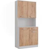 Vicco Raul Keukenbuffet – 83.6 x 188.5 cm met 4 deuren & 1 lade Eik wit/goud