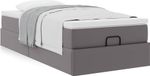 Prolenta Maison Exclusive - Ottoman bedframe met matras, grijs, 100x200 cm, kunstleer