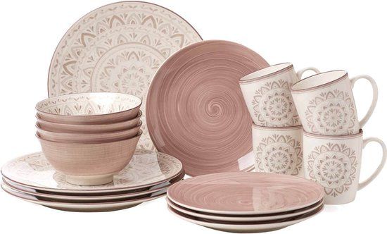 RITZENHOFF & BREKER Valencia Kombiservice - 16-Delig - Bruin Porselein