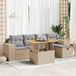 Maison Exclusive - Ensemble de meubles de jardin 6 pièces avec canapé et coussins, beige, en polyrotin et bois d'acacia