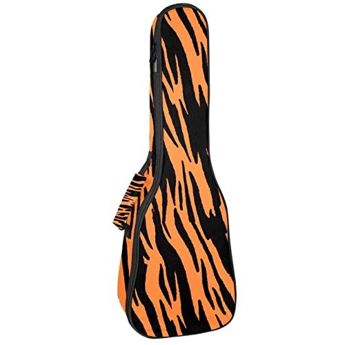 Mersov Concert Ukelele Rugzak, Heavy Duty Ukelele Case Bag met Opslag, Sopraan Concert Tenor Ukelele 10MM Gewatteerde BagBlack SheepsTiger Patroon