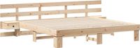 vidaXL Bedframe met hoofdeinde, bruin, 200 x 200 cm, massief grenenhout