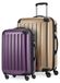 HAUPTSTADTKOFFER - Alex - 2-delige kofferset harde schaal glanzend, middelgrote koffer 65 cm + handbagage 55 cm, 74 + 42 liter, TSA, champagne-aubergine