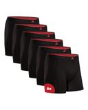 DANISH ENDURANCE Bamboe Boxershorts - Heren - 6 paar - 4XL - Zwart/Rood