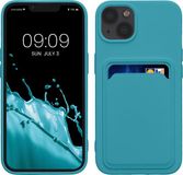 kwmobile telefoonhoesje geschikt voor Apple iPhone 13 - Hoesje met pasjeshouder - TPU case in mat lichtblauw