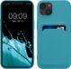 kwmobile telefoonhoesje geschikt voor Apple iPhone 13 - Hoesje met pasjeshouder - TPU case in mat lichtblauw