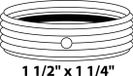 KIRCHHOFF KS bague de réduction, blanc, 1 1/2"BUx1 1/4"BI, pour siphon