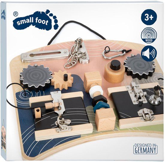 Small Foot Houten Activiteitenbord Rotatie en Sloten - Multicolor - 3+ jaar - 12392