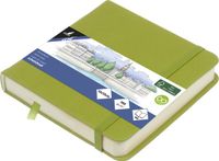 Kangaro schetsboek - 12x12cm - lime green - PU-hardcover - met elastiek en leeslint