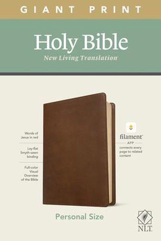 NLT Personal Size Giant Print Bible - Filament Edition - Brown Leatherlike - Large Print