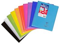 Clairefontaine 356401C Koverbook spiraal schrift - 17 x 22 cm - 160 uitneembare pagina‘s kleine ruitjes - wit papier 90 g - willekeurige kleur polypro cover