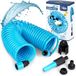 Vilde | Tuyau d'arrosage extensible 10m - Kit avec pistolet incendie et support mural - Flexible de jardin - Bleu