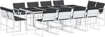 vidaXL Ensemble de jardin 13 pièces avec coussins, Textilène, blanc
