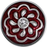 Quiges - Drukknoop Mini 12mm Bloem Rood - EBCMK047