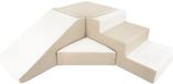 Velinda Soft Play Foam Blokken - Glijbaan met trap - Beige/Wit