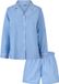 By Louise Dames Pyjama Set Short + Blouse Gestreept Blauw - Maat L