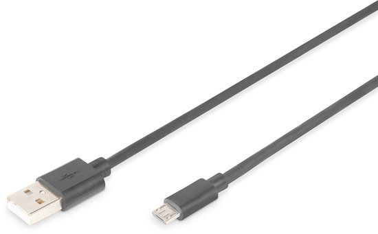 Digitus ASSMANN Electronic USB 2.0 A Male naar USB 2.0 Micro Male Kabel - 1 m - Zwart