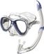 Seac Set Elba Valve - Snorkelingset met onderwatermasker en snorkel met wateraftapklep voor volwassenen - Transparant/blauw