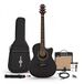 Gear4music Roundback Elektro-akoestische Gitaar + 15 W Versterkerpakket, Zwart