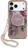Guess Back Cover hoesje - iPhone 17 Pro Max - Rose - Inclusief Ring en Kralenpolskoord