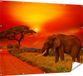 Gards Poster de jardin Éléphant dans la nature au coucher du soleil - 160x120 cm - Toile de jardin