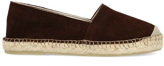 Manfield - Dames - Bruine suède espadrilles - Maat 42