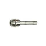Riegler Slangtuit met kogelnippel voor LW 6, voor wartelmoer G 1/4, ES 1.4571, werkdruk max. 60 bar, bedrijfstemperatuur. Maximale 150 °C.