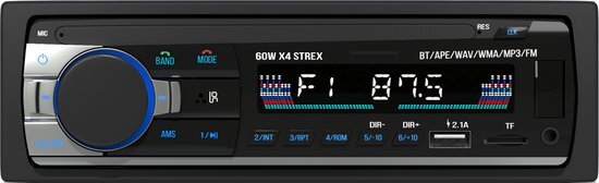 Strex Autoradio Alle auto's Handsfree USB SD AUX Afstandsbediening Enkel din auto radio met microfoon