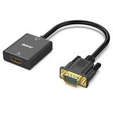 BENFEI HDMI naar VGA-adapter, vrouwelijke HDMI-ingang naar mannelijke VGA-uitgangsadapter met 3,5 mm audio-aansluiting, compatibel voor tv-stick, computer, laptop, monitor, projector, Raspberry Pi