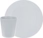 Excellent Houseware Koopman International Serviesset 8-delig - kunststof - wit - 4 personen