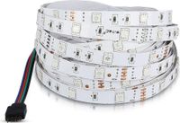 Ledstrip V-TAC Ledstrip 5 meter 6 W per meter, SMD 5050, kleur van het RGB-licht voor gebruik binnenshuis met plakstrip, voeding met 12 volt.