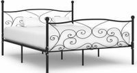 vidaXL Bedframe met lattenbodem metaal zwart 180x200 cm