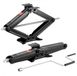 Latios Schaarkrik Set - Stabilisator/Nivelleerkrik - Set van 2 Stuks - Hefhoogte 10,3–59,5 cm - Draagvermogen 2948 kg - Met Handkruk & Dopsleutel - Met Waterpas - Voor Caravan/Camper