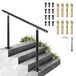 Happybuy Leuning, buitentrap, 1,2 m, zwart aluminium trapleuning voor tuin