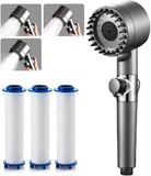 Merkloos Douchekop - Handdouche - Rond - 10 cm diameter - ABS/Siliconen - 3 straalsoorten - Anti-kalk - Hoge druk - Inclusief waterfilter - Massagestraal - Waterbesparend