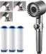 Merkloos Douchekop - Handdouche - Rond - 10 cm diameter - ABS/Siliconen - 3 straalsoorten - Anti-kalk - Hoge druk - Inclusief waterfilter - Massagestraal - Waterbesparend