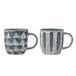 Bloomingville set de tasses en grès Ramie Gris 2 pcs