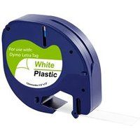 Phonillico® Wit lint compatibel met Dymo LetraTag - Plastic label 91201 12 mm x 4 m