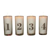 Palm Light Advent Kaarsenset 1-4, stearin, wit