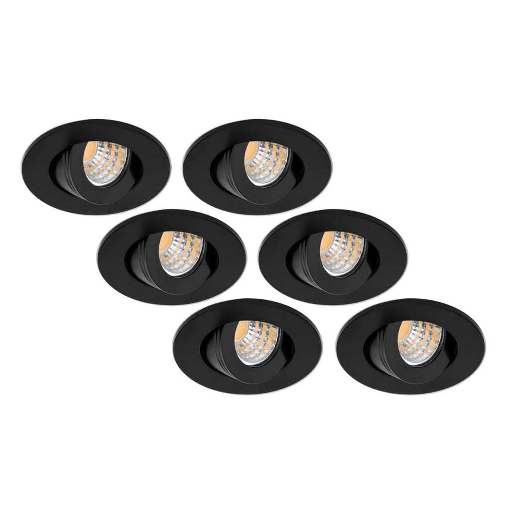 Groenovatie Inbouwspot LED 3W, Rond, Kantelbaar, Aluminium, Dimbaar, Zwart, 6-Pa .