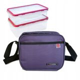 Merkloos IRIS BARCELONA Grote Thermos Lunchtas met 2 Bakjes - Paars