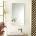 Mob-in – Miroir simple de salle de bain 40 x 70 cm – Étagère en métal – Design contemporain pour petits espaces – Surface de réflexion claire