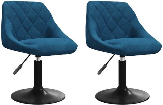vidaXL Eetkamerstoelen draaibaar 2 stuks fluweel blauw