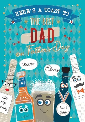 Piccadilly Greetings Vaderdagkaart, een toast op de beste papa proost! - 9 x 6 inch - Piccadilly Greetings