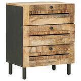 vidaXL Nachtkastje Naturel 50 x 33 x 62 cm Massief Mango Hout