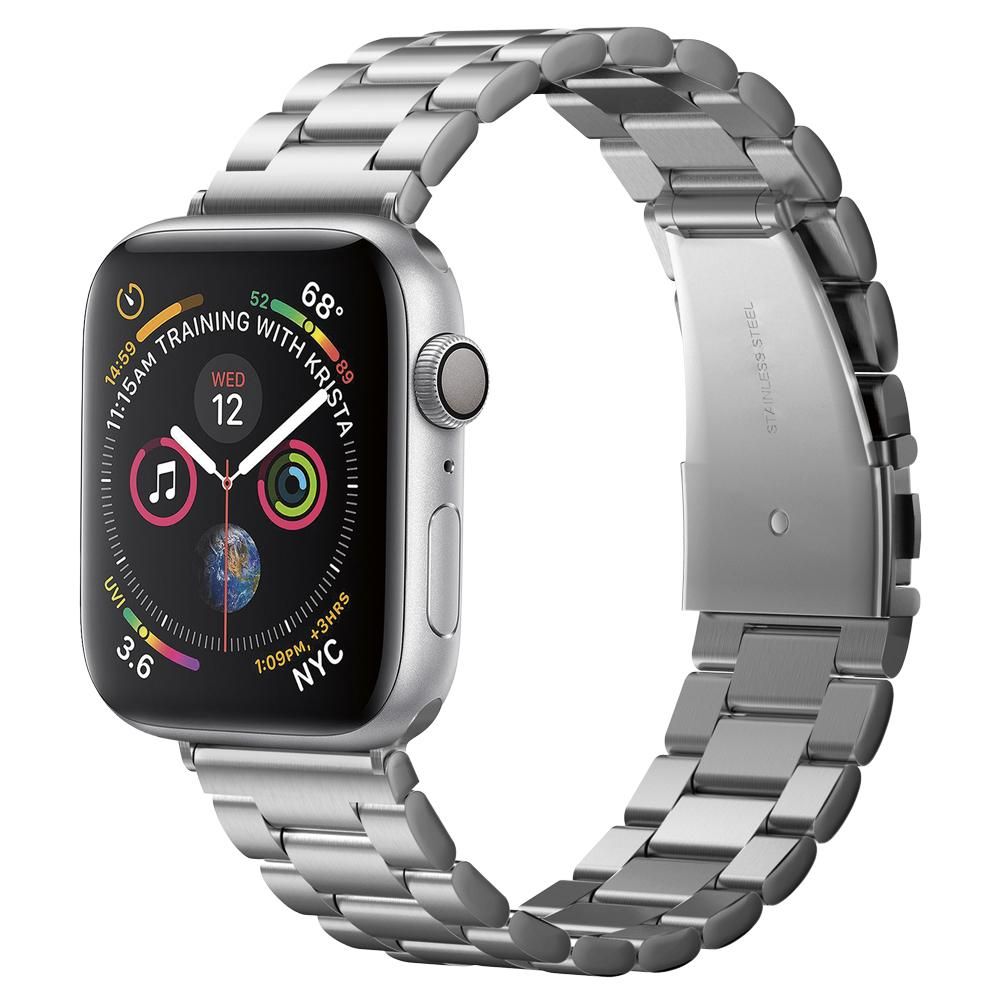 Spigen Modern Fit Zilver Roestvrijstaal Band voor Apple Smartwatch