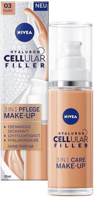 NIVEA Hyaluron Cellular Filler 3-in-1 Foundation - #03 Dark - 30ml